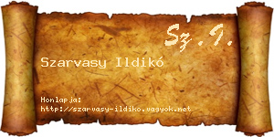Szarvasy Ildikó névjegykártya