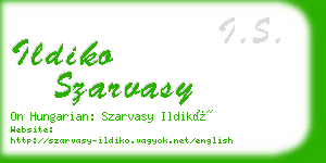 ildiko szarvasy business card